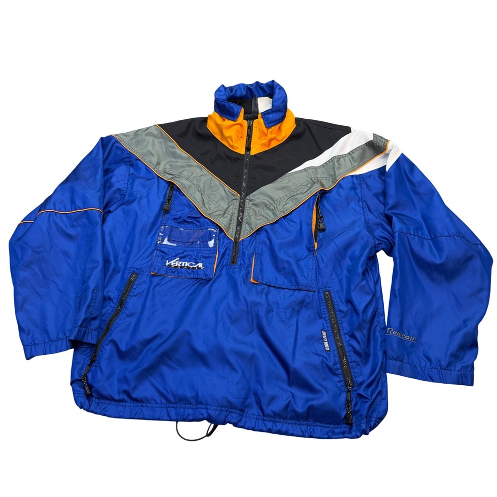 Rubicon Vertical Resorts Jacket Mens Large Blue Pullover Ski Anorak Vintage 90s